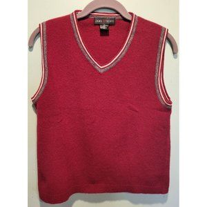 Jamie Scott Lambs Wool Blend Burgundy Vest Size M